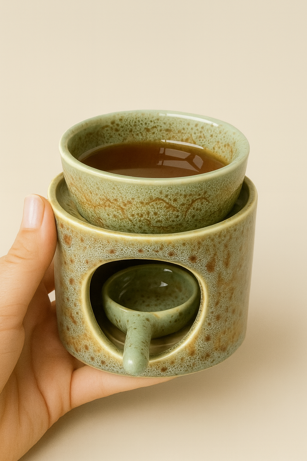 Abhyanga keramische olie verwarmer groen